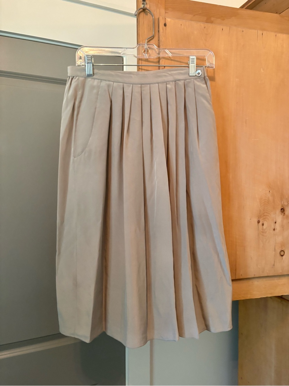 Beige Pleated Midi Skirt - Women by Calvin Klein